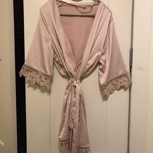 Pink silk robe